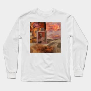 Desert, aesthetics, summer, sculpture, orange, yellow, pink, snake, moon Long Sleeve T-Shirt